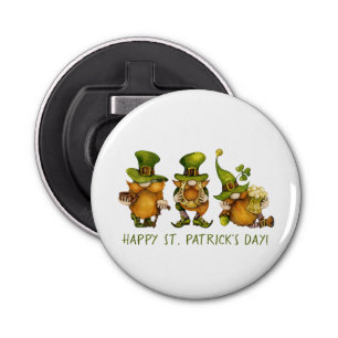 Funny Irish Gnomes Happy St Patrick's Day Bottle Opener