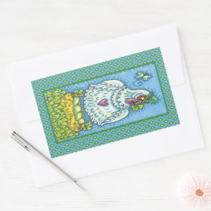 FUNNY IRISH HEN, GREEN EGGS AND SHAMROCKS CUTE STICKER