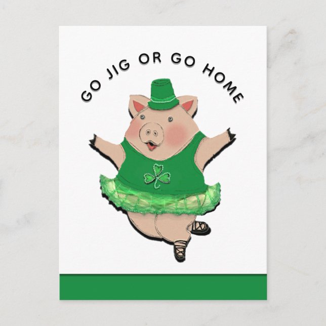 Funny Irish Jig St. Patrick's Day Postcard (Front)