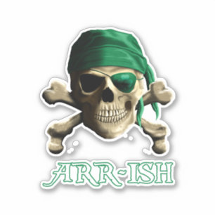 Funny Irish Jolly Roger Pirate Skull ARR-ISH