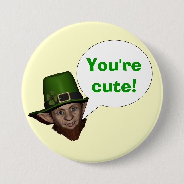 Funny Irish leprechaun 3 Inch Round Button (Front)