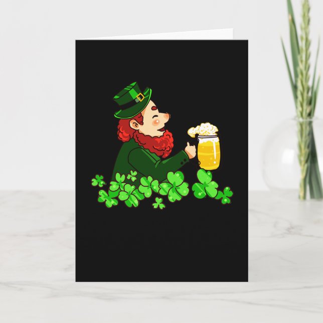 Funny Irish Leprechaun Drawing Card (Front)