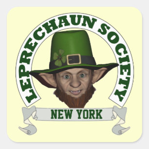 Funny Irish New York  leprechaun society Square Sticker