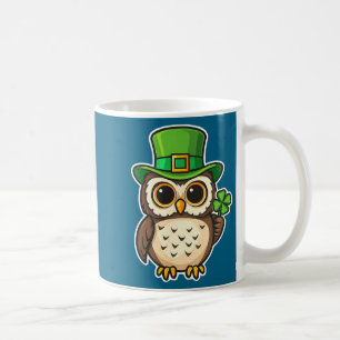 Funny irish owl st patrick's day lucky charm  coffee mug