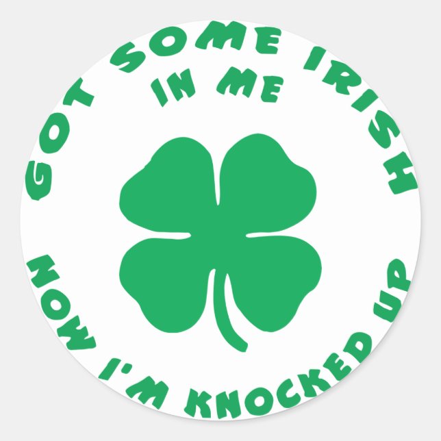 Funny Irish Pregnant Maternity Classic Round Sticker (Front)