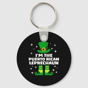 Funny Irish Puerto Rican Leprechaun St Patricks Da Keychain
