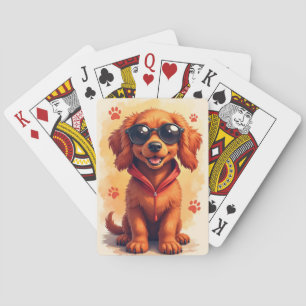 Funny Irish Red Setter Kawaii Dog Playing Cards