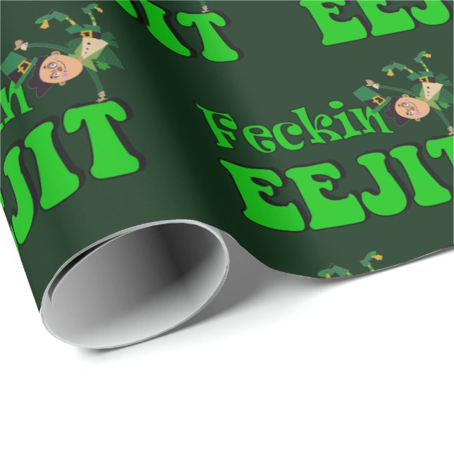 funny Irish rude insult feckin eejit Wrapping Paper (Roll Corner)