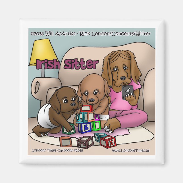 Funny Irish Setter Babysitter Magnet (Front)