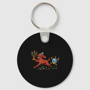 Funny Irish Setter Dreidel Menorah Hanukkah Kids W Keychain