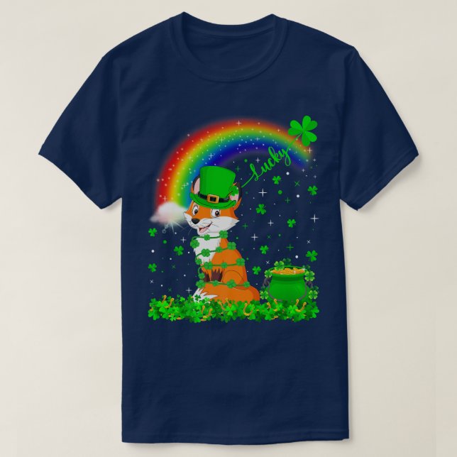 Funny Irish Shamrock Rainbow Lucky Fo St Patricks  T-Shirt (Design Front)