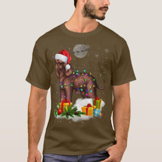 Funny Irish Water Spaniel Dog Christmas Lights San T-Shirt