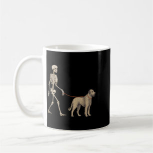 Funny Irish Wolfhound Skeleton Dog Walking Coffee Mug