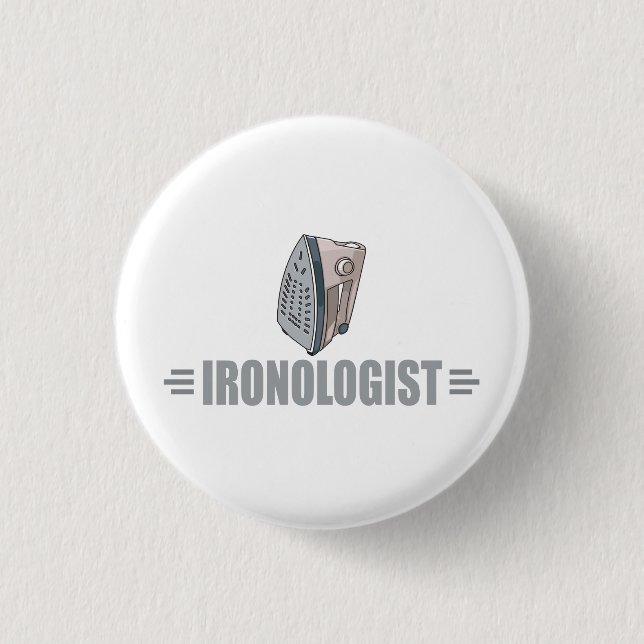 Funny Ironing 1 Inch Round Button (Front)