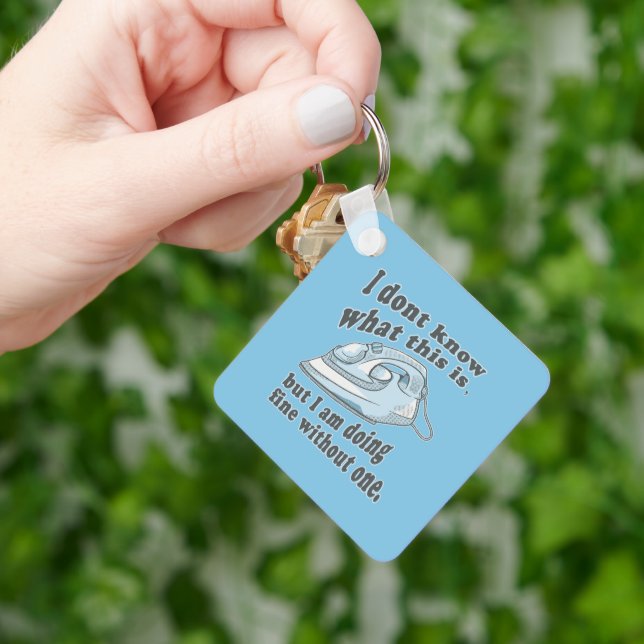Funny ironing design I hate ironing Keychain (Hand)