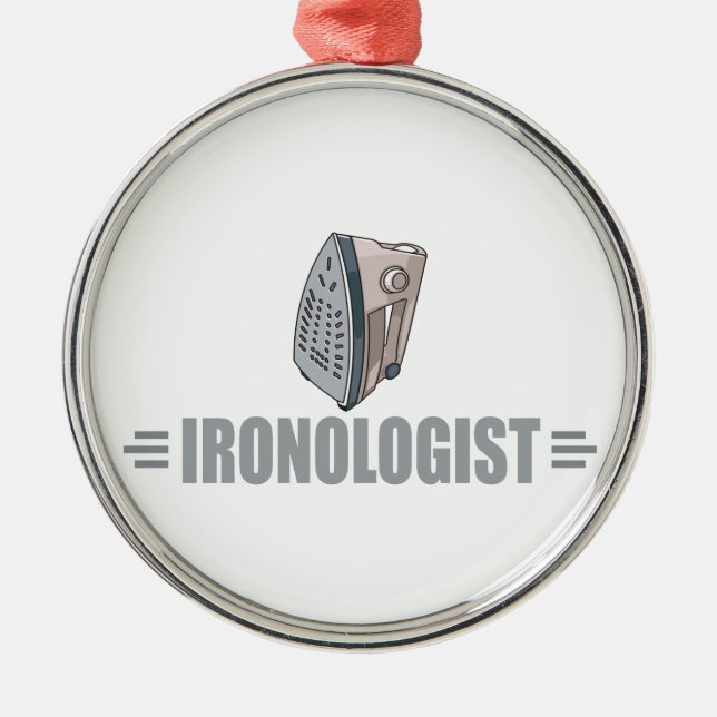 Funny Ironing Metal Ornament (Front)