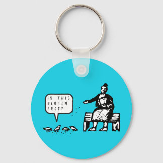 Funny Is This Gluten Free Birds Cartoon Keychain