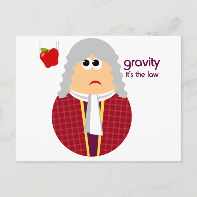 Funny Isaac Newton Carte postale (Devant)