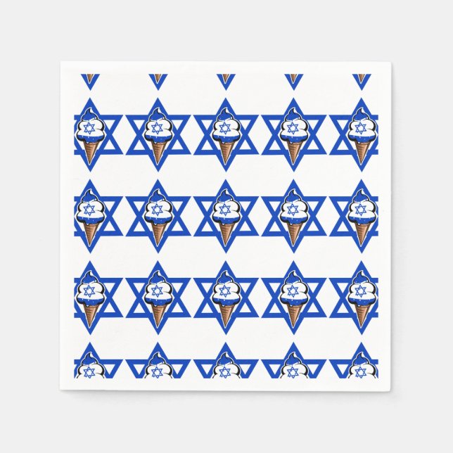 Funny Israeli flag ice cream Napkin (Front)