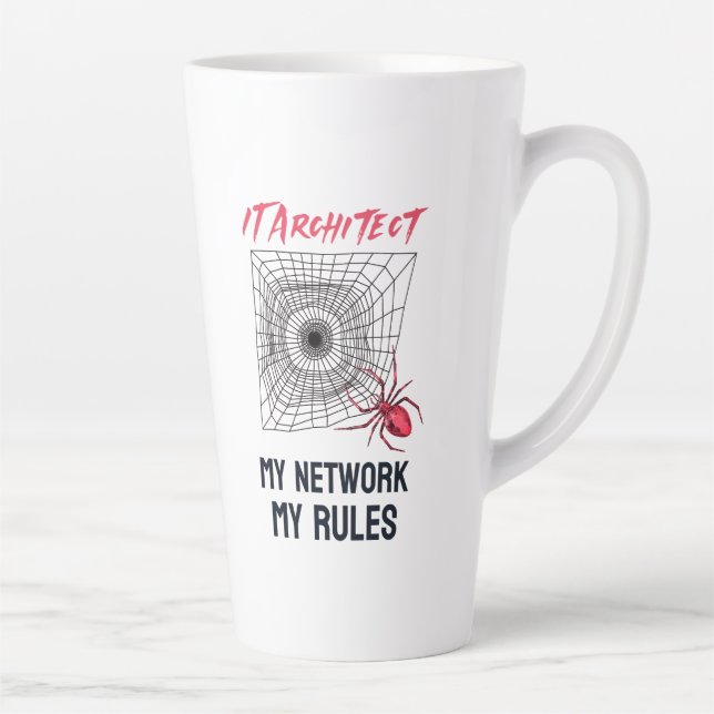 Funny IT Network Admin Humour Gift Latte Mug (Right)