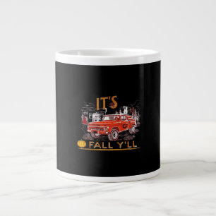 Funny It’s Fall Y’all Cute Gnomes Pumpkin Large Coffee Mug