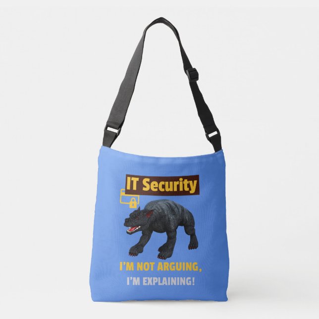 Funny IT Security Explaining Tech Humour Design Crossbody Bag (Front)