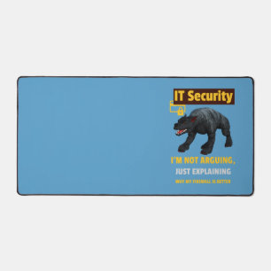 Funny IT Security Explaining Tech Humour Design Desk Mat