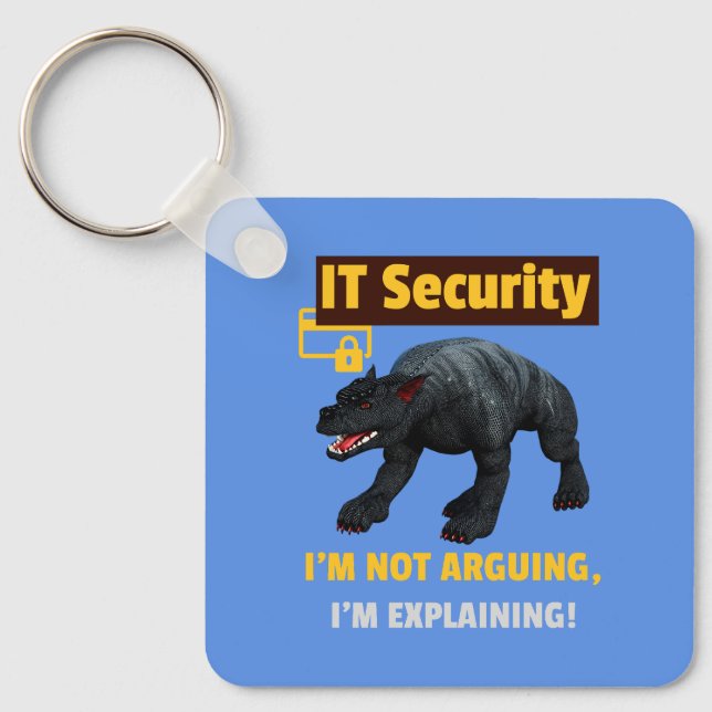 Funny IT Security Explaining Tech Humour Design Keychain (Front)