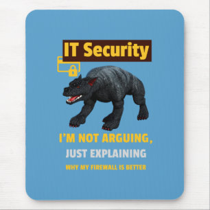 Funny IT Security Explaining Tech Humour Design Mouse Pad