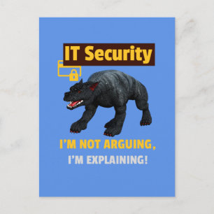 Funny IT Security Explaining Tech Humour Design Postcard