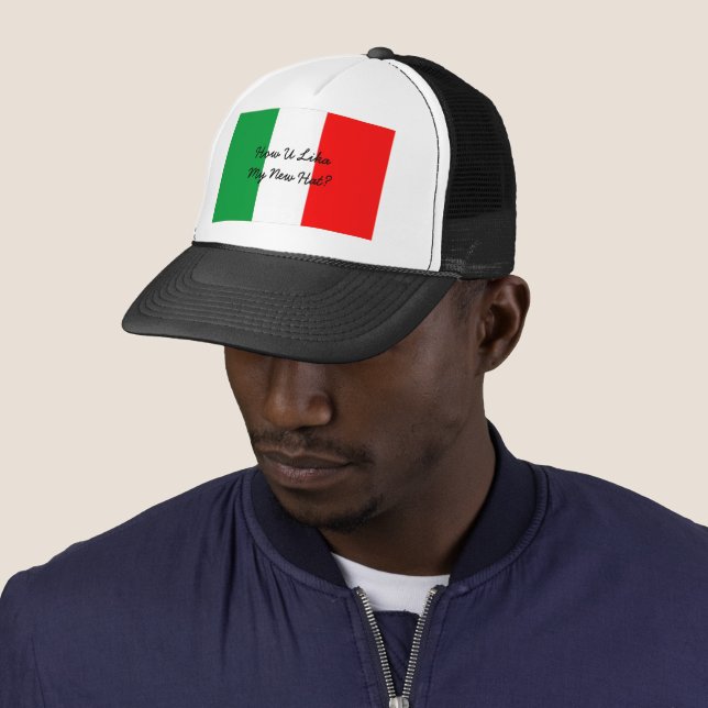 Funny Italian Accent and Flag of Italy Trucker Hat (In Situ)