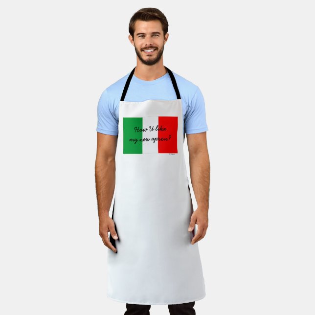 Funny Italian Accent Flag of Italy Apron (Worn)