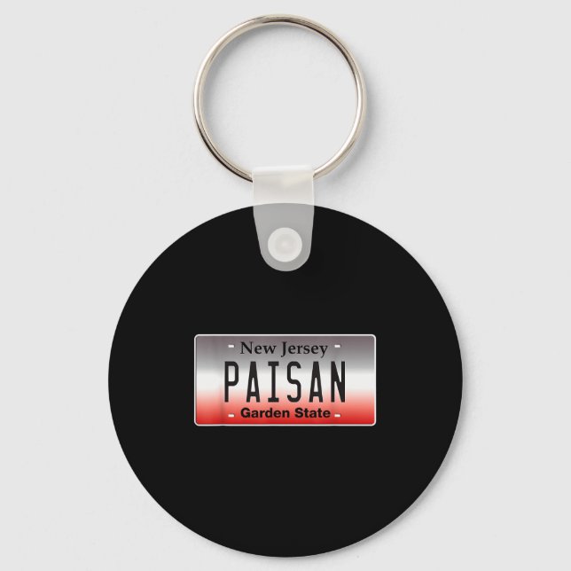 Funny Italian American Flag Paisan Nj New Jersey C Keychain (Front)