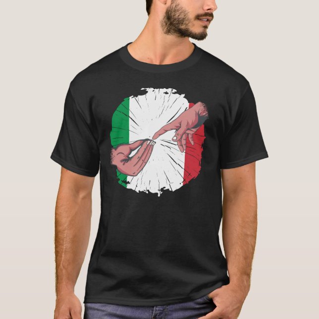 Funny Italian American Heritage Creation Art T-Shirt (Front)