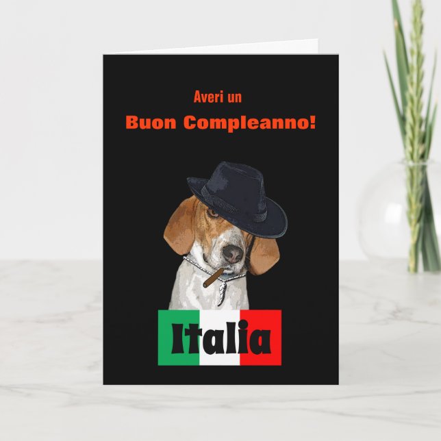 Funny Italian Birthday Mobster Charley Dog Card (Front)