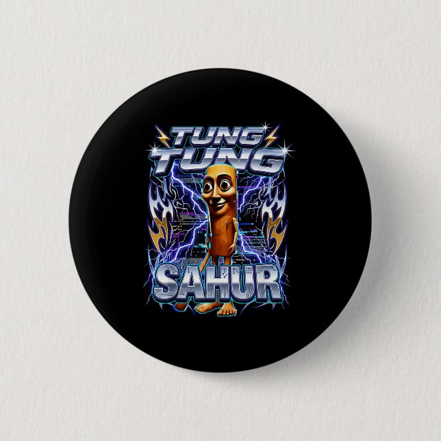 Funny Italian Brainrot Tung Tung Tung Sahur  2 Inch Round Button (Front)