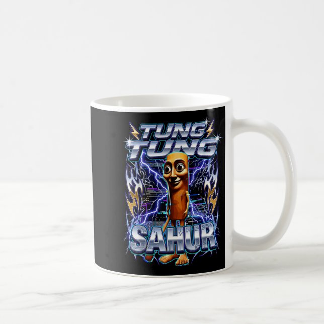 Funny Italian Brainrot Tung Tung Tung Sahur  Coffee Mug (Right)