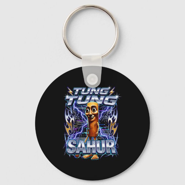 Funny Italian Brainrot Tung Tung Tung Sahur  Keychain (Front)