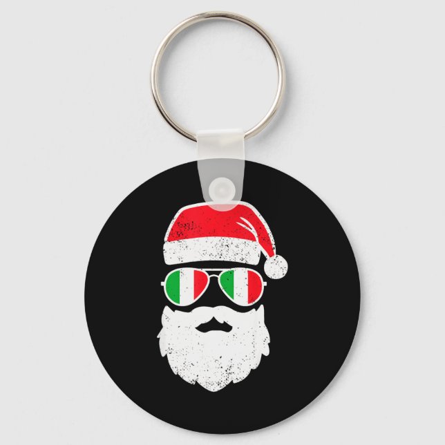 Funny Italian Christmas Pajama Funny Italian Match Keychain (Front)