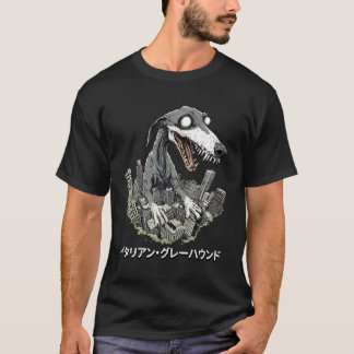 Funny Italian Greyhound Dog Kaiju Monster Japanese T-Shirt