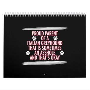 funny italian greyhound gifts dog mom dad calendar