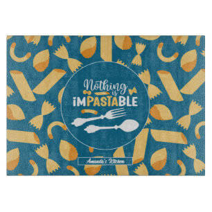 Funny Italy Food Pun Retro Italian Pasta Pattern Cutting Board