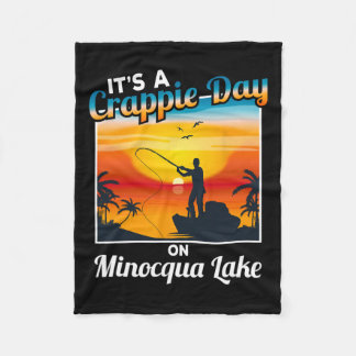 Funny It's A Crappie Day On Minocqua Lake Fleece Blanket