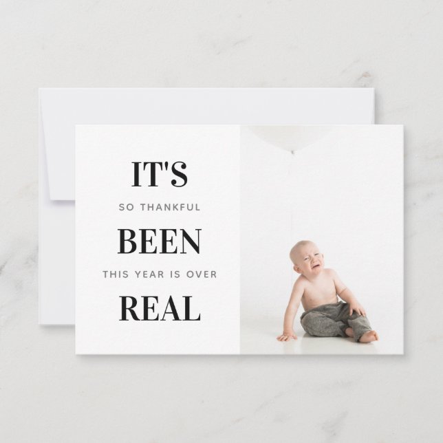 Funny It's Been Real Photo Christmas Cards (Front)