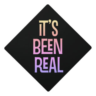 Funny It's Been Real Pink College High School Graduation Cap Topper