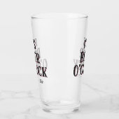 Funny It's Beer O'clock Quote Typography Beer Glass (Left)