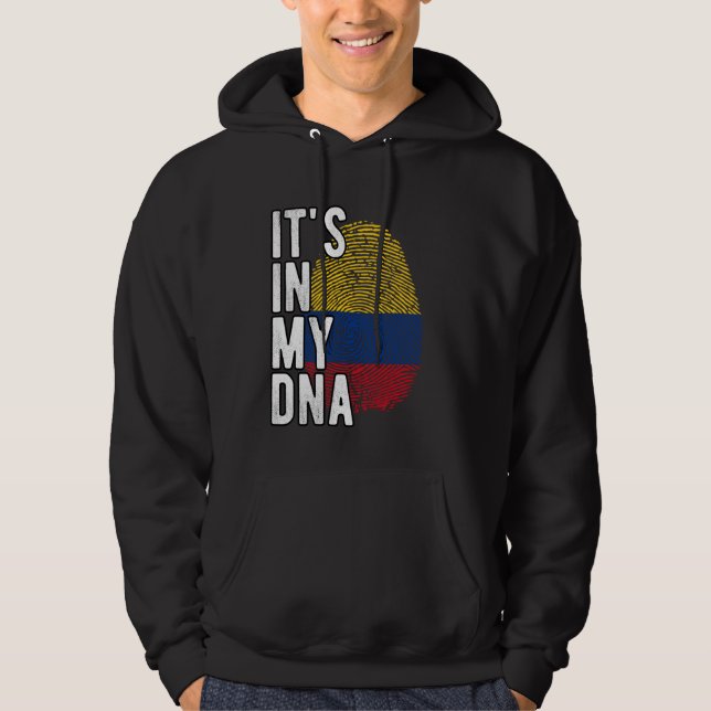 Funny it's in my DNA Colombia flag Fingerprint Hoodie (Front)