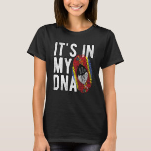 Funny it's in my DNA Eswatini flag Fingerprint T-Shirt