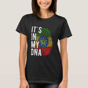 Funny it's in my DNA Ethiopia flag Fingerprint T-Shirt