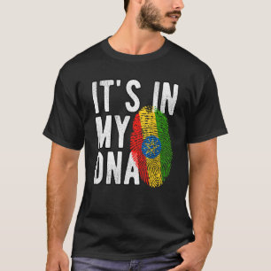 Funny it's in my DNA Ethiopia flag Fingerprint T-Shirt